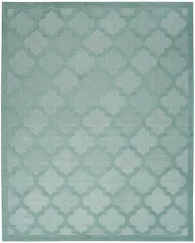 7' X 10' Aqua Indoor Outdoor Area Rug