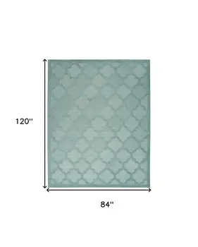 7' X 10' Aqua Indoor Outdoor Area Rug