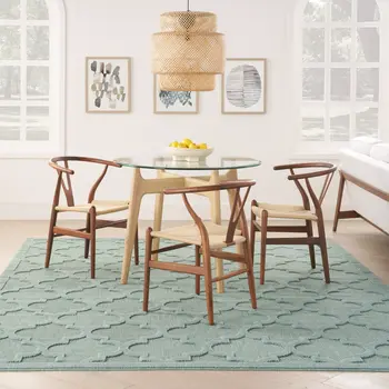 7' X 10' Aqua Indoor Outdoor Area Rug