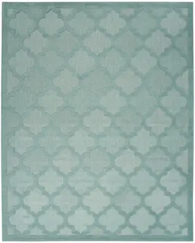 9' X 12' Aqua Indoor Outdoor Area Rug