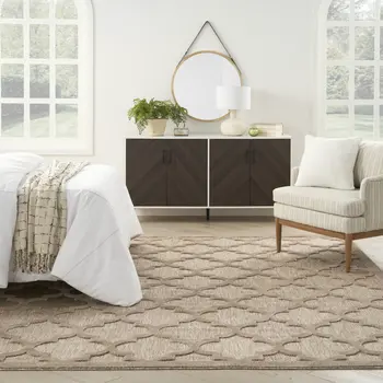 8' X 10' Beige Indoor Outdoor Area Rug