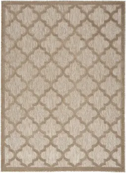 6' X 9' Beige Geometric Flatweave Area Rug