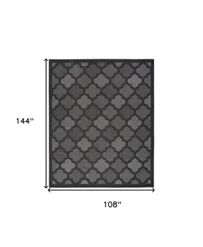 9' X 12' Charcoal And Gray Indoor Outdoor Area Rug
