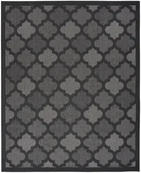 9' X 12' Charcoal And Gray Indoor Outdoor Area Rug