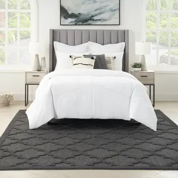 9' X 12' Charcoal And Gray Indoor Outdoor Area Rug