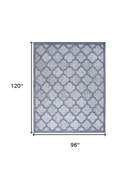 8' X 10' Blue Indoor Outdoor Area Rug