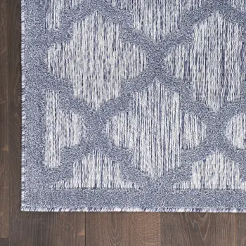 7' X 10' Blue Indoor Outdoor Area Rug