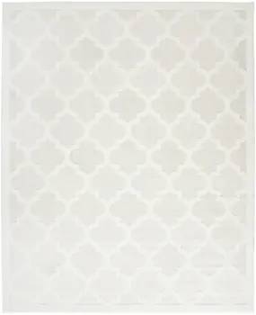 8' X 10' Cream Indoor Outdoor Area Rug