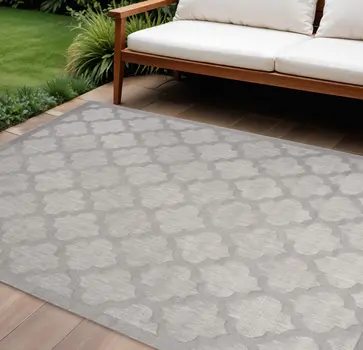 7' X 10' Gray Indoor Outdoor Area Rug