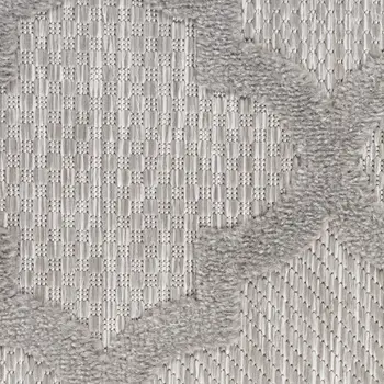 9' X 12' Gray And Silver Indoor Outdoor Area Rug