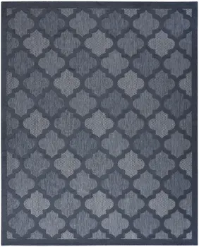 7' X 10' Navy Blue Indoor Outdoor Area Rug