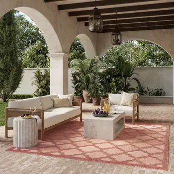 8' X 10' Orange Indoor Outdoor Area Rug