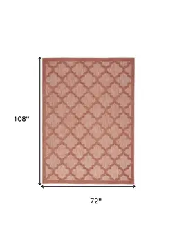 6' X 9' Coral Orange Indoor Outdoor Area Rug