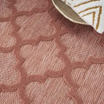 6' X 9' Coral Orange Indoor Outdoor Area Rug