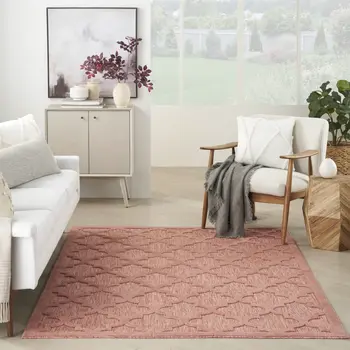 6' X 9' Coral Orange Indoor Outdoor Area Rug