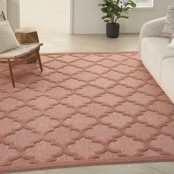 9' X 12' Orange Indoor Outdoor Area Rug