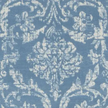 8' X 10' Blue Damask Power Loom Area Rug