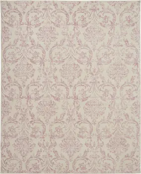 8' X 10' Cream Damask Power Loom Area Rug