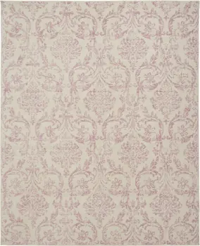8' X 10' Cream Damask Power Loom Area Rug