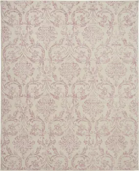 8' X 10' Cream Damask Power Loom Area Rug