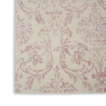 8' X 10' Cream Damask Power Loom Area Rug