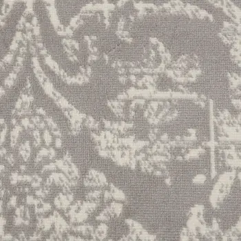 5' Gray Round Damask Power Loom Area Rug