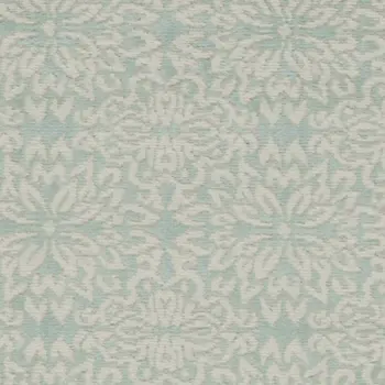 7' Aqua Floral Power Loom Runner Rug