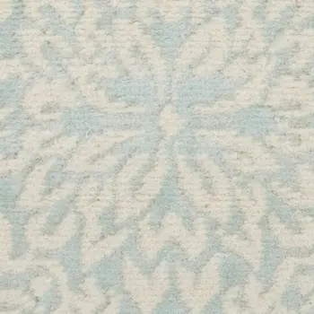 2' X 4' Aqua Floral Power Loom Area Rug