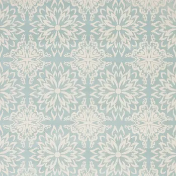 5' X 7' Blue and Ivory Floral Medallion Power Loom Area Rug