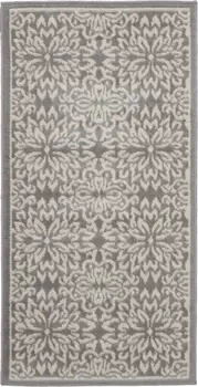 2' X 4' Gray Floral Power Loom Area Rug