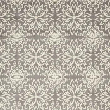 6' X 9' Gray Floral Power Loom Area Rug