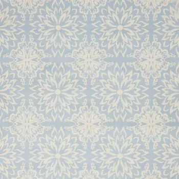 4' X 6' Light Blue Floral Power Loom Area Rug