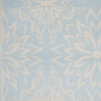 6' X 9' Light Blue Floral Power Loom Area Rug