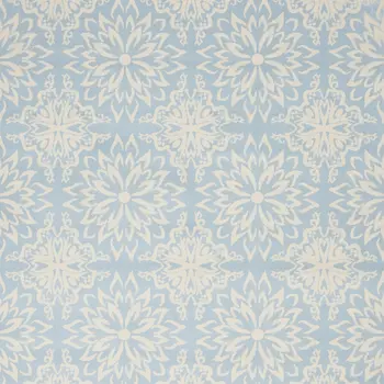 6' X 9' Light Blue Floral Power Loom Area Rug