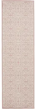 7' Pink Floral Power Loom Runner Rug