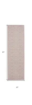 7' Pink Floral Power Loom Runner Rug