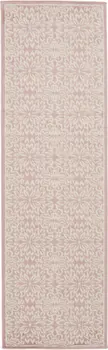 7' Pink Floral Power Loom Runner Rug