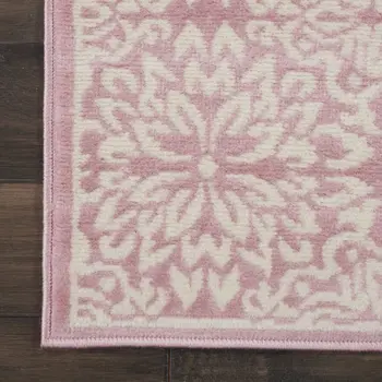 2' X 4' Pink Floral Power Loom Area Rug