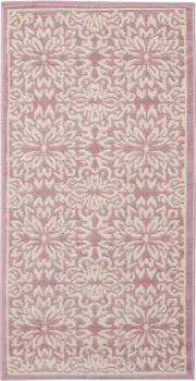 2' X 4' Pink Floral Power Loom Area Rug
