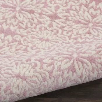 6' X 9' Pink Floral Power Loom Area Rug