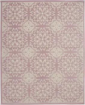 8' X 10' Pink Floral Power Loom Area Rug