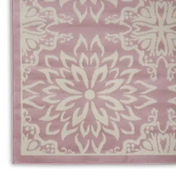 8' X 10' Pink Floral Power Loom Area Rug
