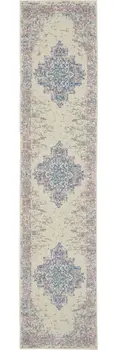 12' Pink And Ivory Medallion Runner Rug
