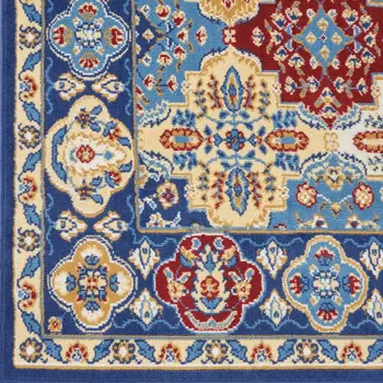 6' X 9' Red Damask Power Loom Area Rug