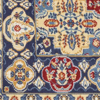 6' X 9' Red Damask Power Loom Area Rug