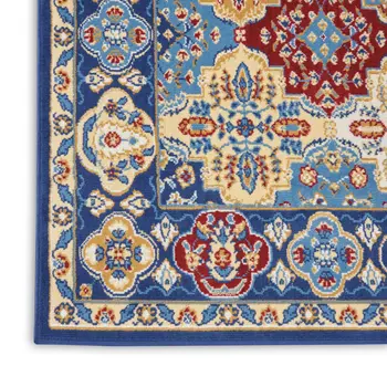 5' X 7' Red Damask Power Loom Area Rug