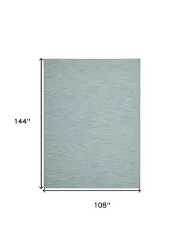 9' X 12' Aqua Indoor Outdoor Area Rug