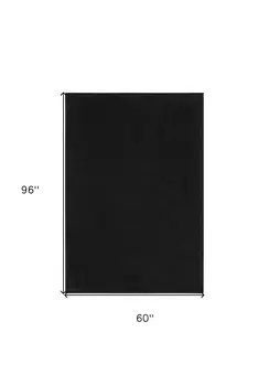 5' X 8' Black Power Loom Area Rug
