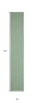 10' Blue and Green Power Loom Indoor Outdoor Runner Rug