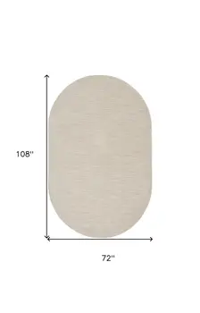 6' X 9' Cream Indoor Outdoor Area Rug